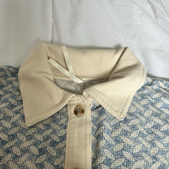 By Anthropologie Womens Medium Waffle Cocoon Romper Oversized Long Sleeve Ribbed - Picture 4 of 10